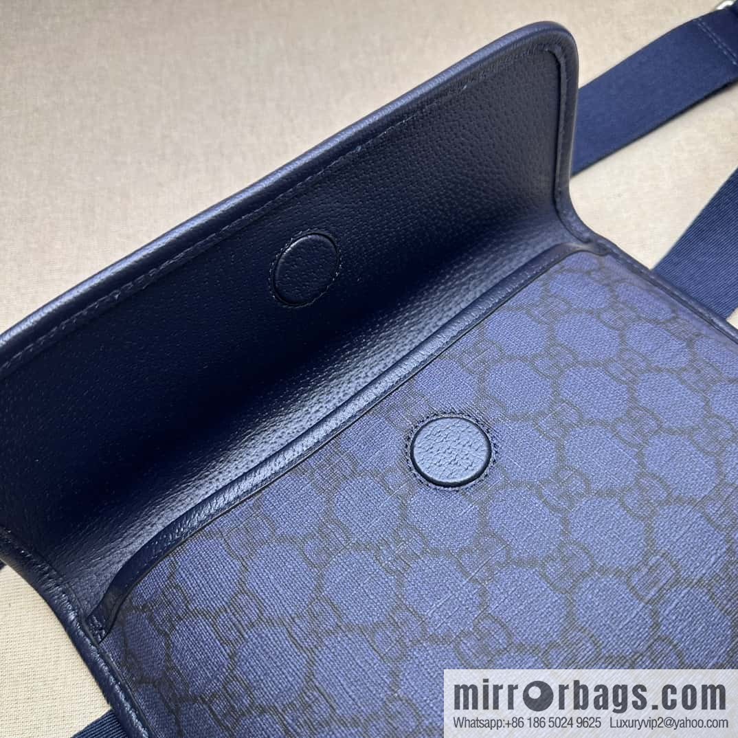 GUCCI Gucci Ophidia series GG small fanny pack 752597 dark blue PVC