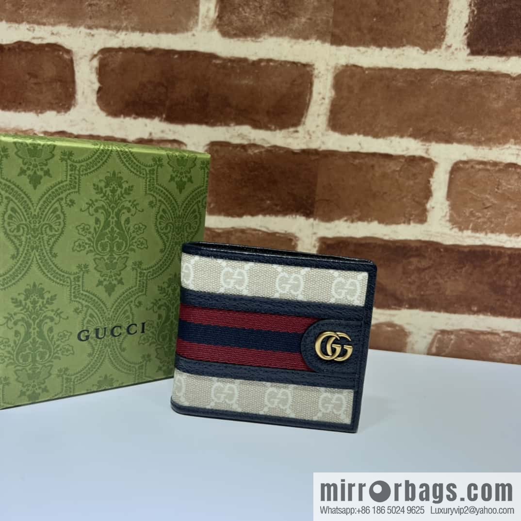 GUCCI Ophidia series GG wallet 597606 meters glue/blue pig pattern