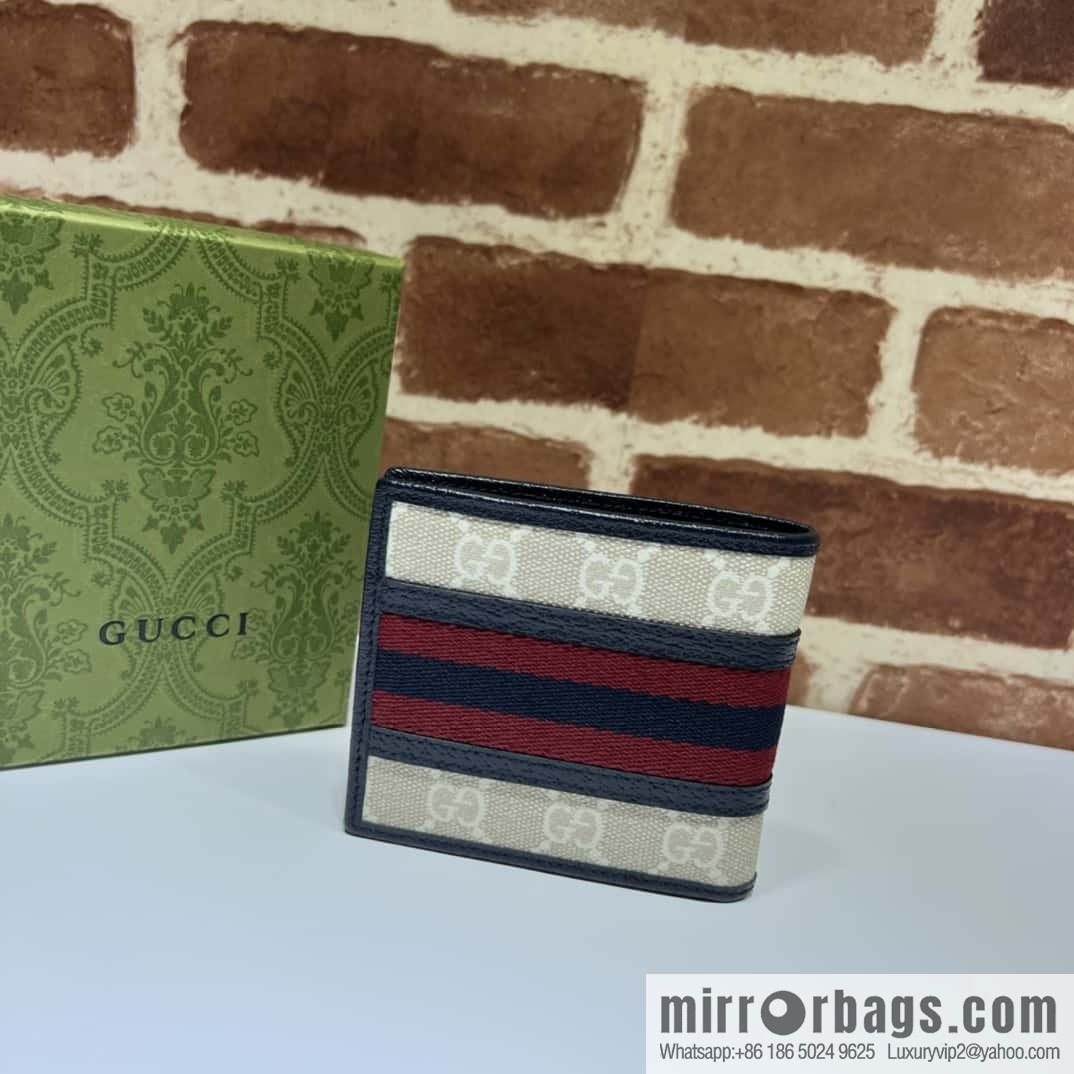 GUCCI Ophidia series GG wallet 597606 meters glue/blue pig pattern