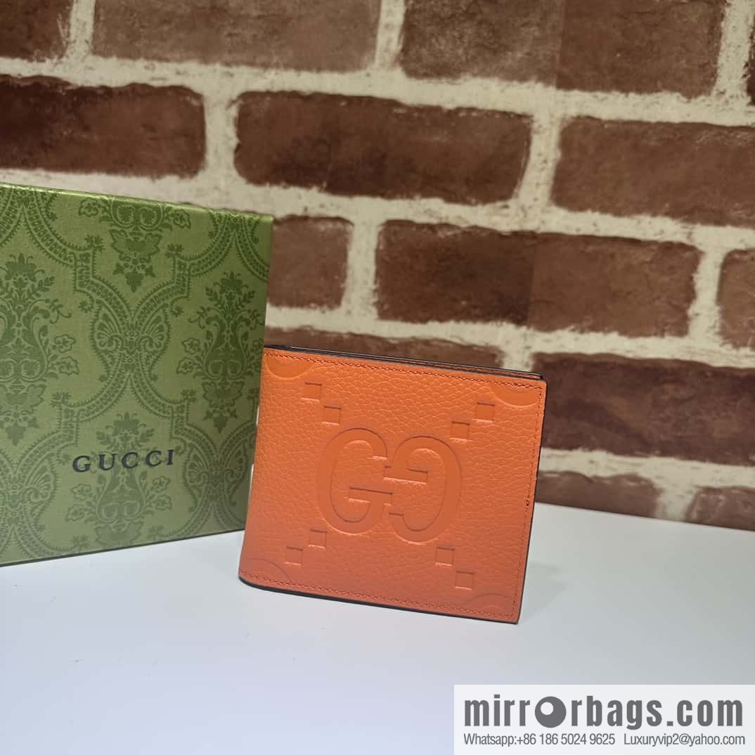 GUCCI JUMBO GG COIN WALLET 739479 Orange Li Press G