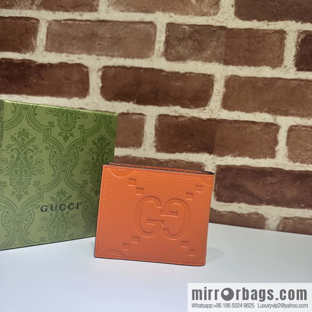 GUCCI JUMBO GG COIN WALLET 739479 Orange Li Press G