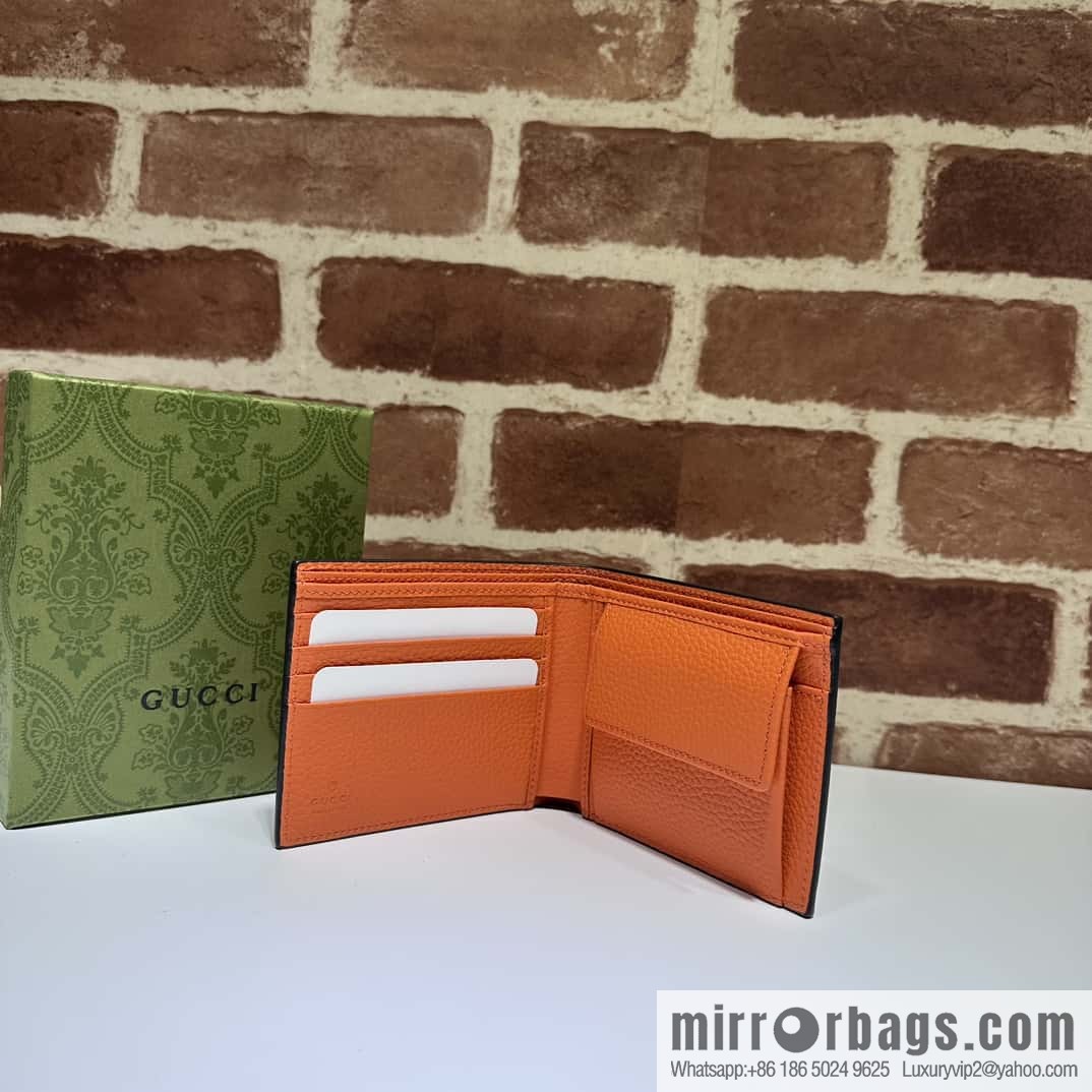 GUCCI JUMBO GG COIN WALLET 739479 Orange Li Press G