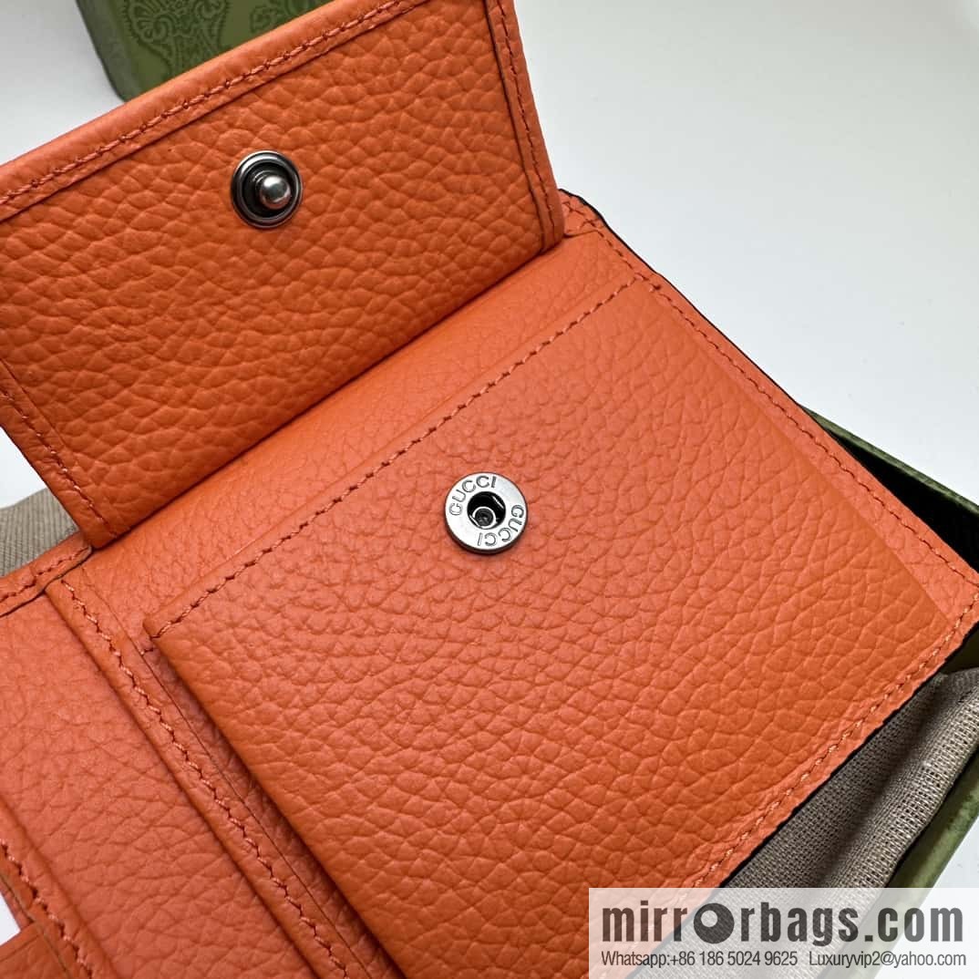 GUCCI JUMBO GG COIN WALLET 739479 Orange Li Press G