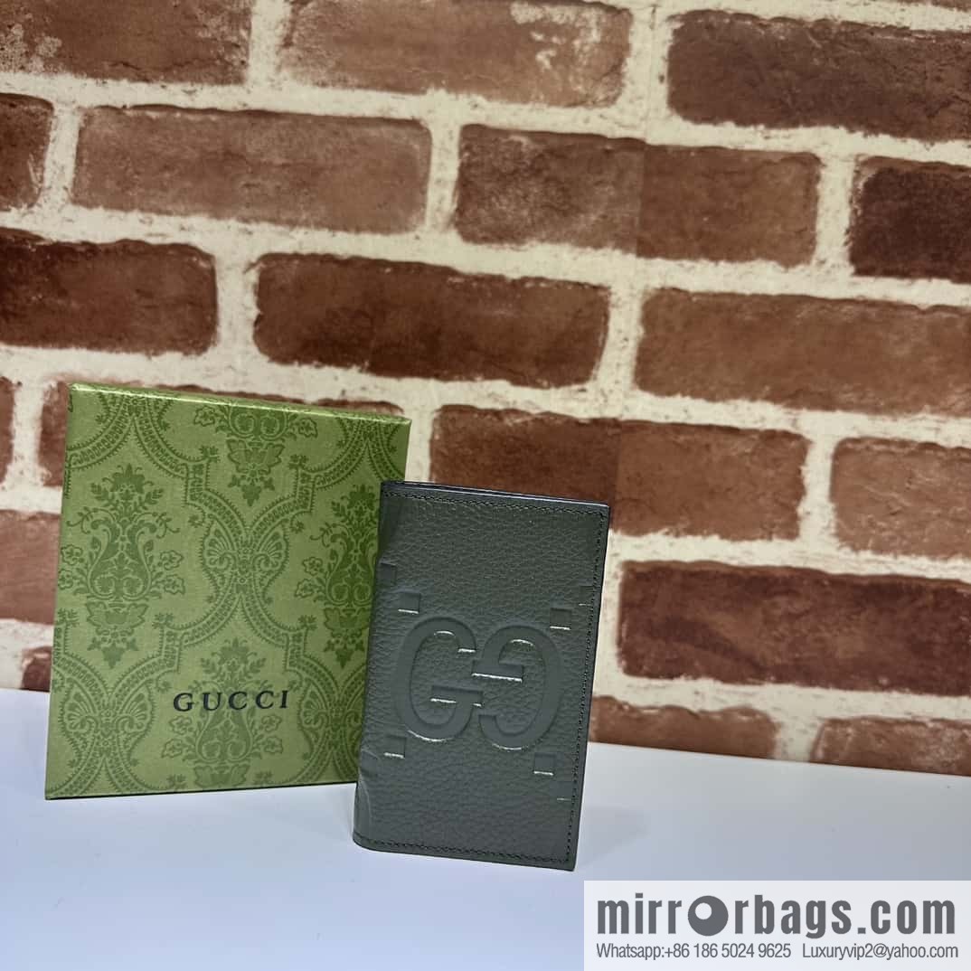 GUCCI Super Double G Card Clip 739478 Green Li Press G