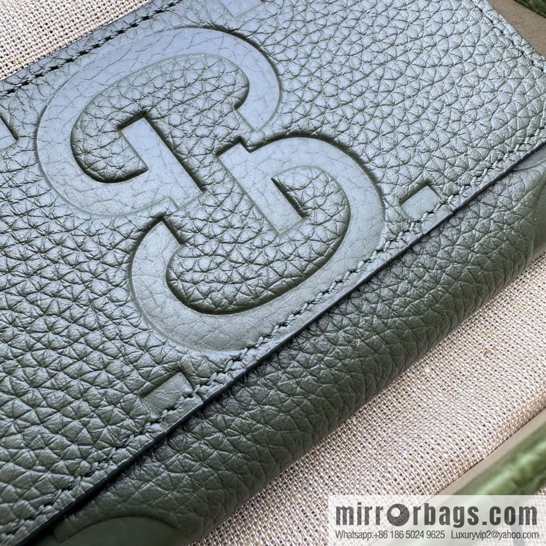 GUCCI Super Double G Card Clip 739478 Green Li Press G