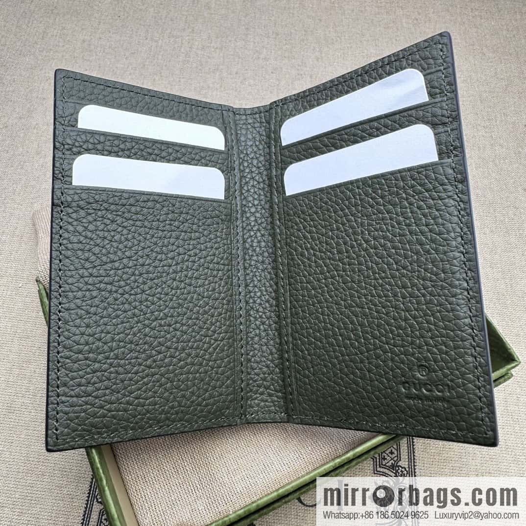 GUCCI Super Double G Card Clip 739478 Green Li Press G