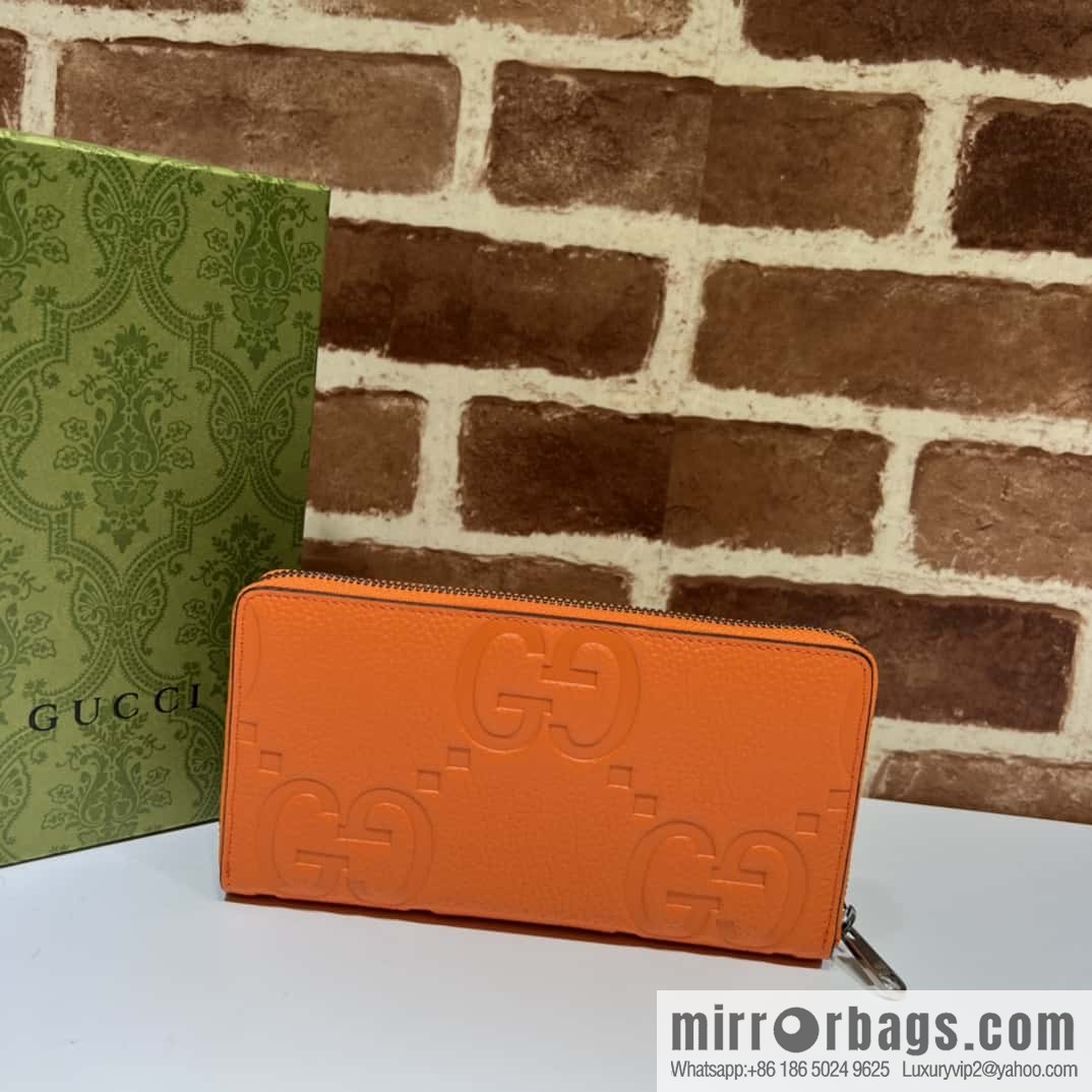 GUCCI super double G full zipper wallet 739484 big G orange pressure