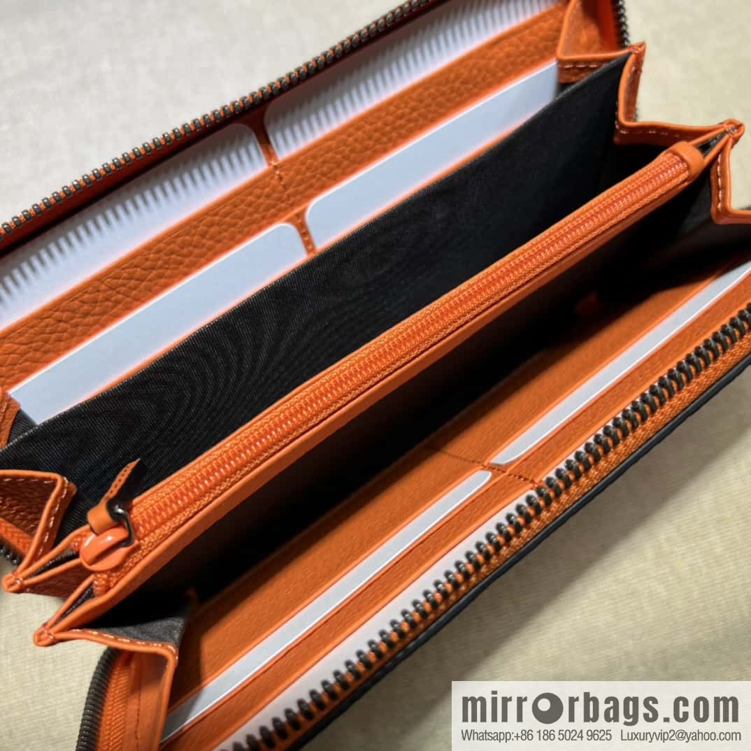 GUCCI super double G full zipper wallet 739484 big G orange pressure