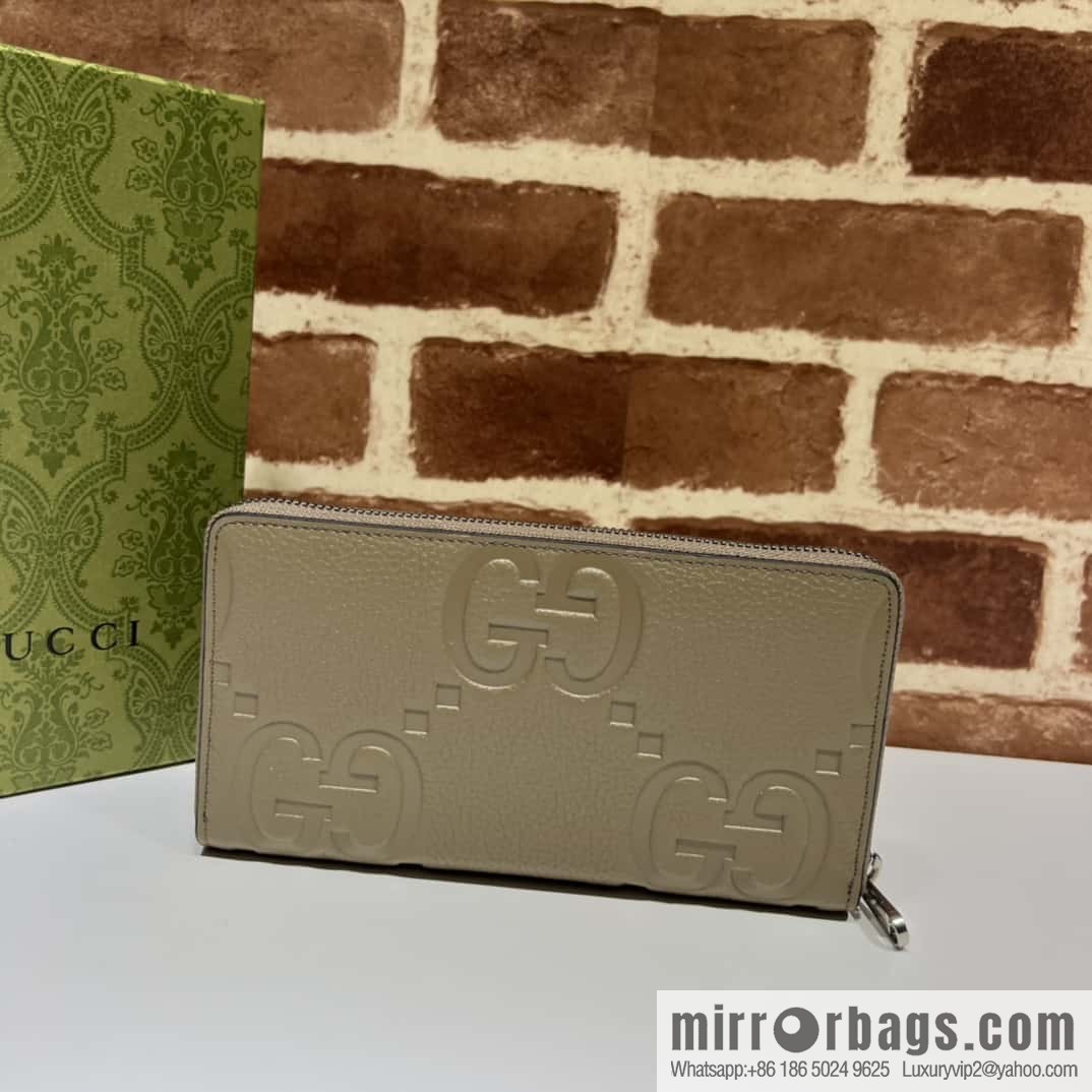GUCCI super double G full zipper wallet 739484 large G gray pressure