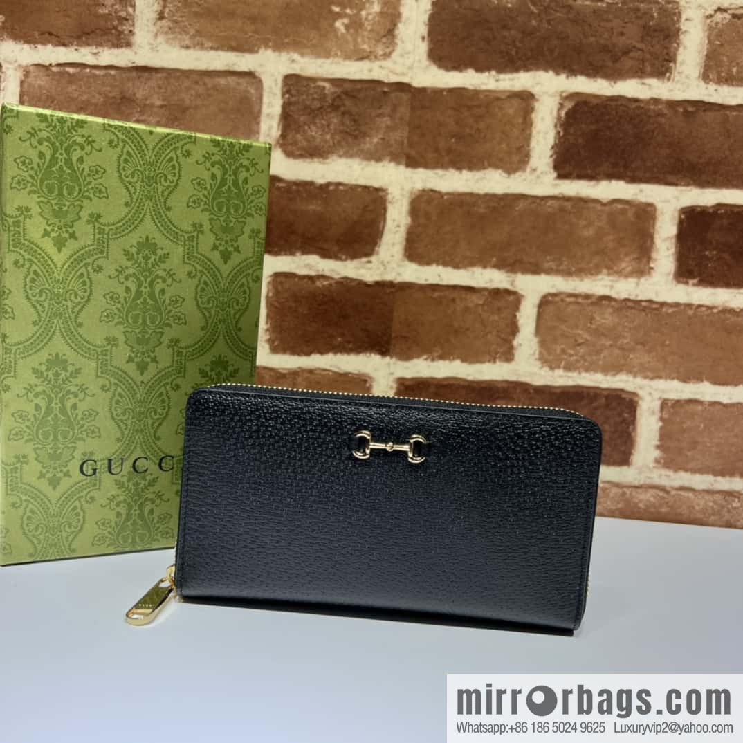 GUCCI Horsebit Round Zipper Long Wallet 700484g Pig
