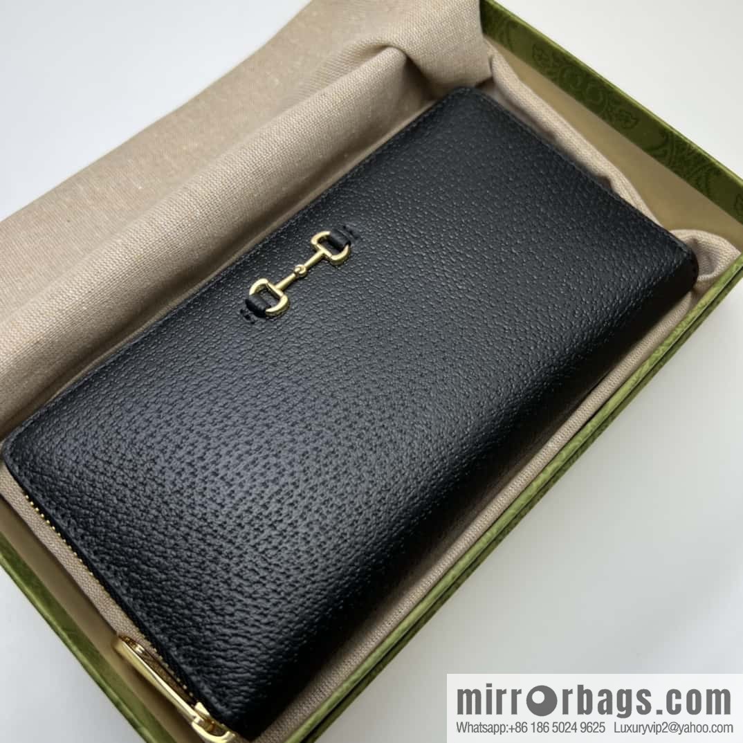 GUCCI Horsebit Round Zipper Long Wallet 700484g Pig