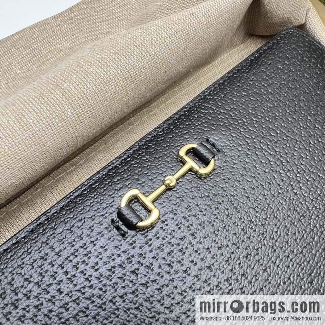 GUCCI Horsebit Round Zipper Long Wallet 700484g Pig