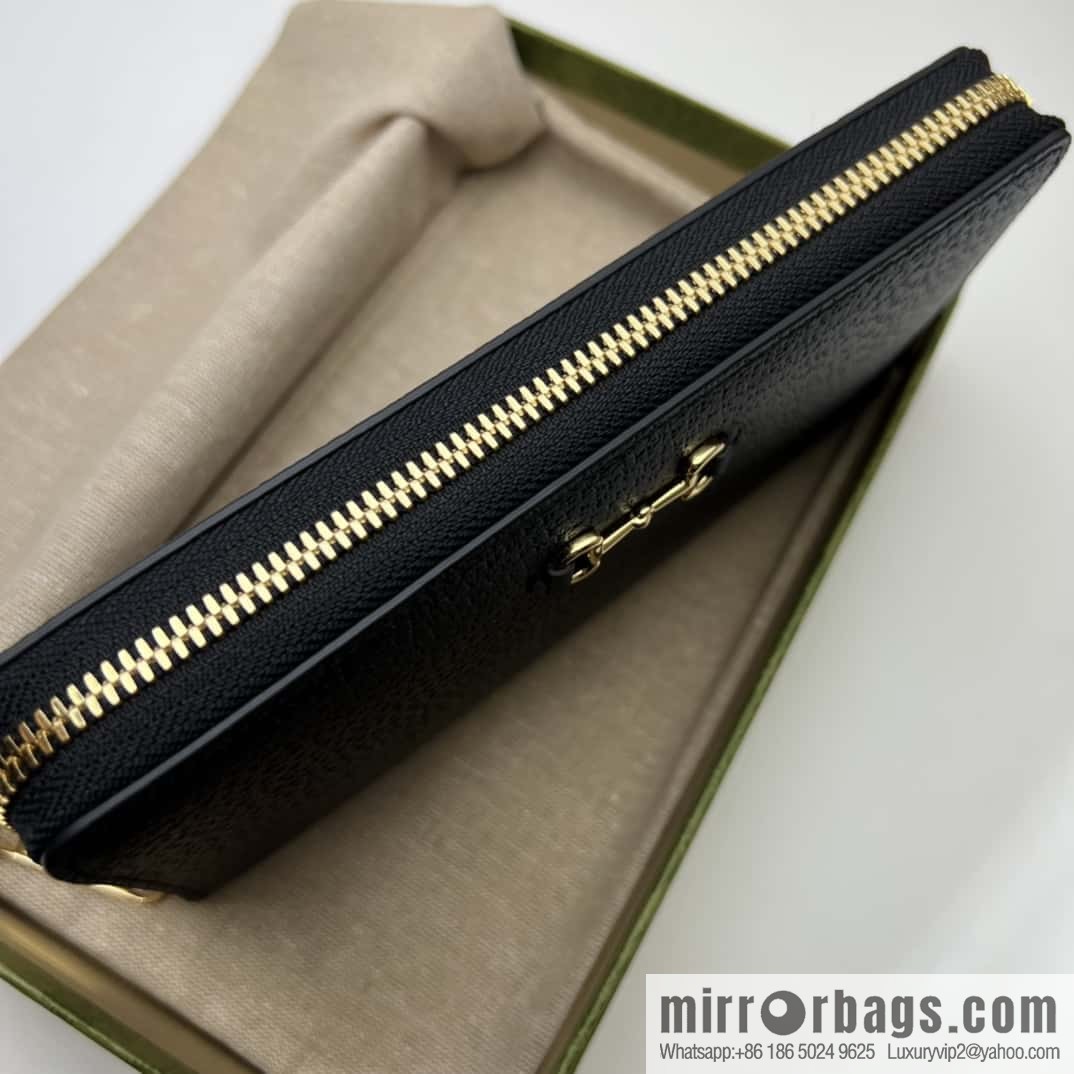 GUCCI Horsebit Round Zipper Long Wallet 700484g Pig