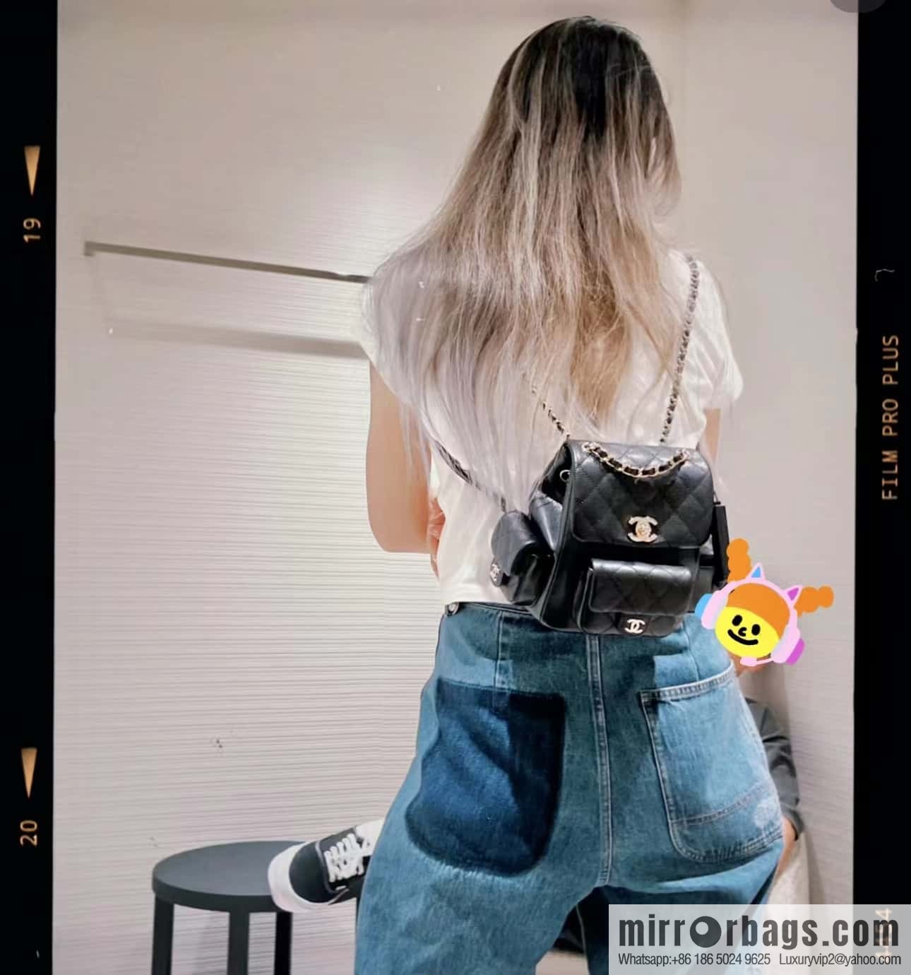 CHANEL 23K autumn and winter series duma tank double backpack AS4399 black