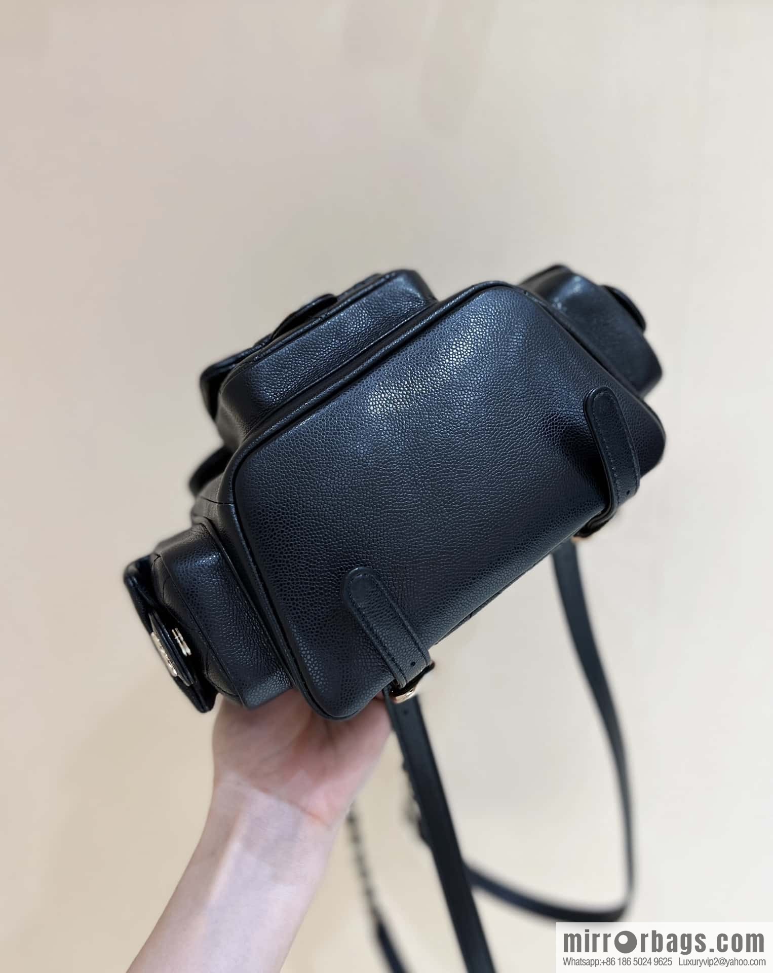 CHANEL 23K autumn and winter series duma tank double backpack AS4399 black