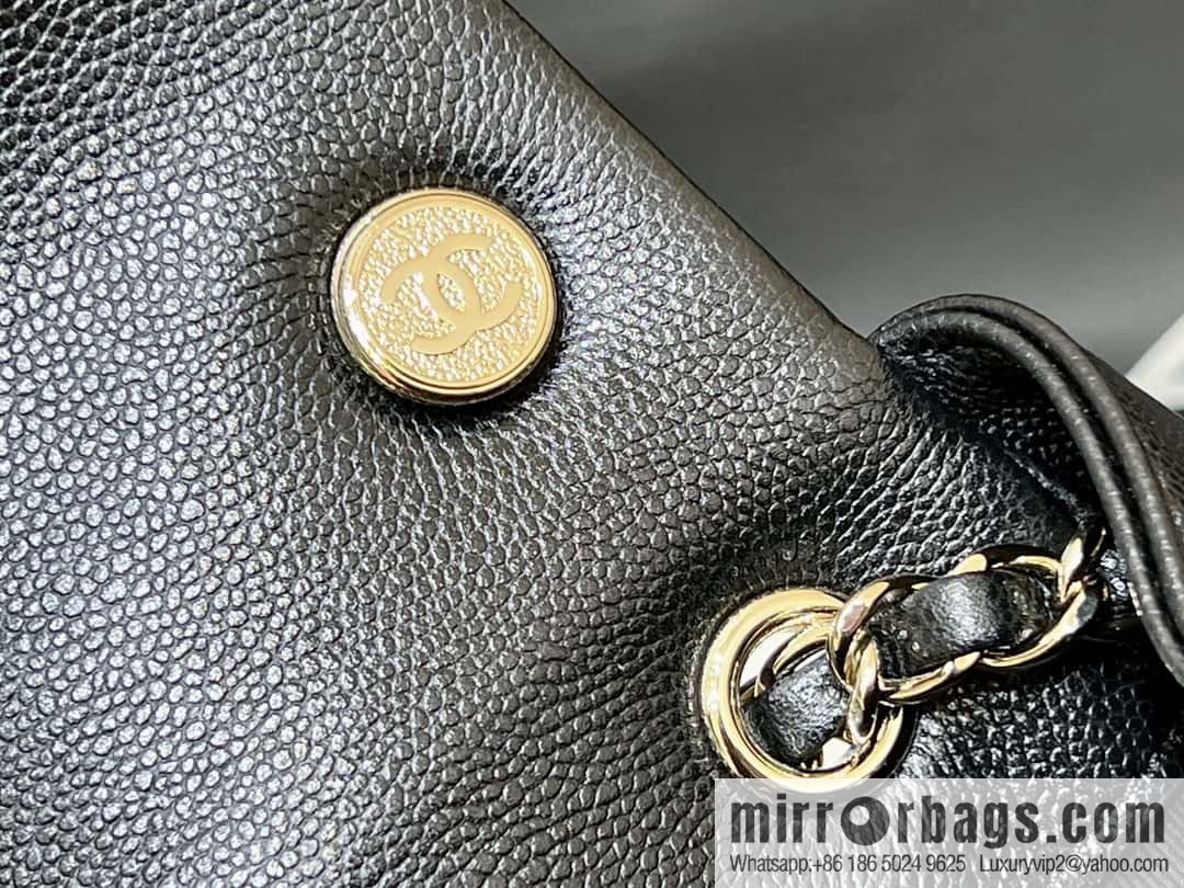 CHANEL 23K autumn and winter series duma tank double backpack AS4399 black