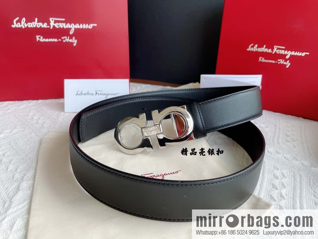 Ferragam Ferragamo, exquisite inverted 8-character hanging buckle hair, hair belt 3.5cm