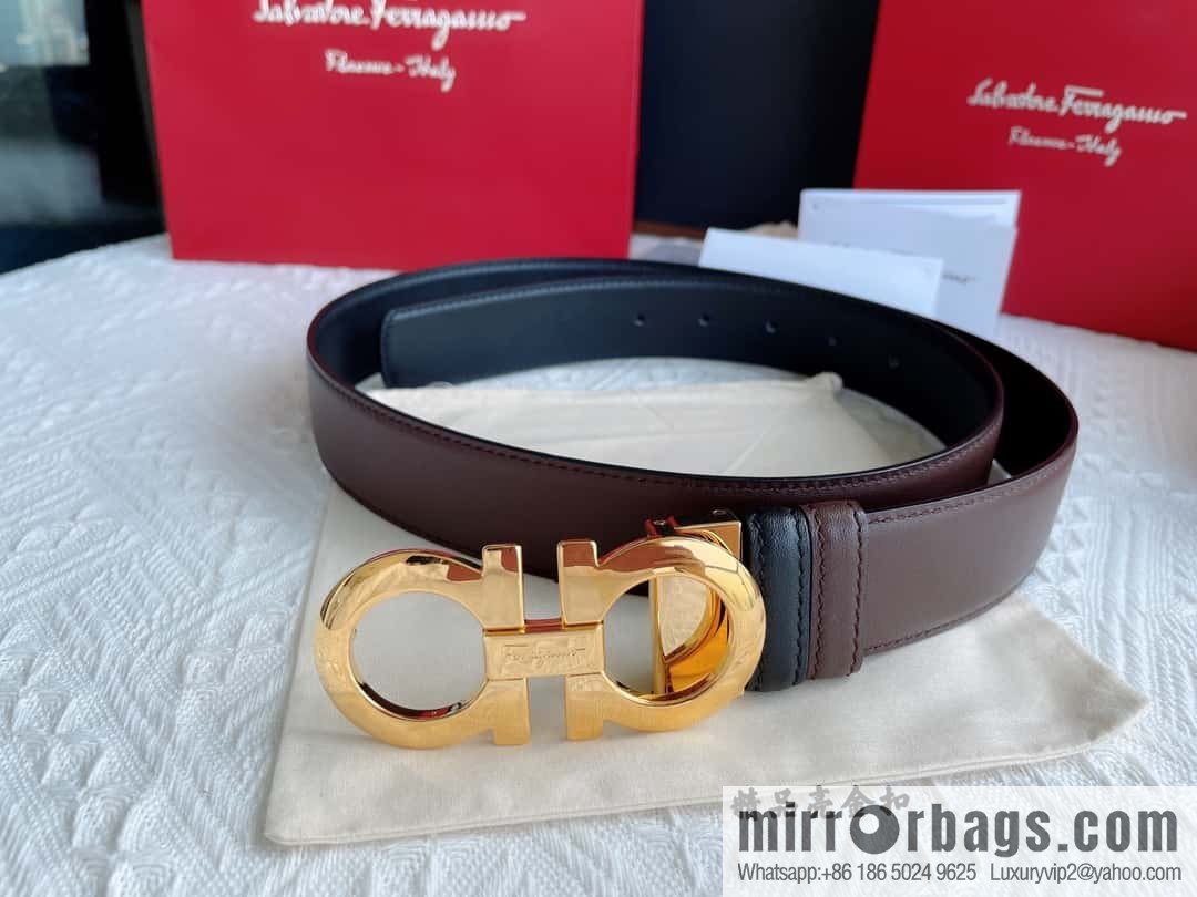 Ferragam Ferragamo, exquisite inverted 8-character hanging buckle hair, hair belt 3.5cm