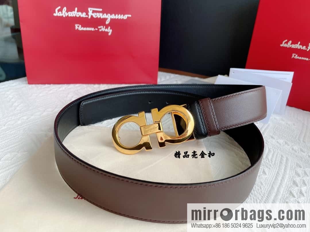 Ferragam Ferragamo, exquisite inverted 8-character hanging buckle hair, hair belt 3.5cm