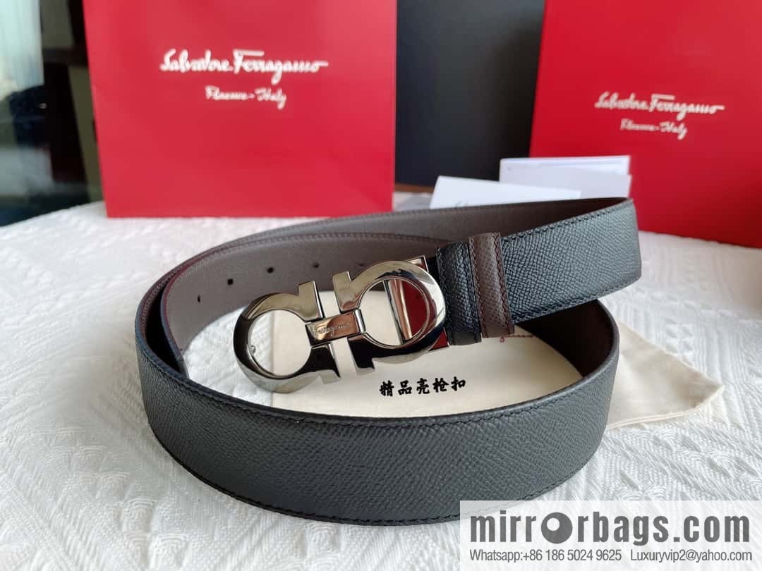 Ferragam Ferragamo, exquisite inverted 8-character hanging buckle hair, hair belt 3.5cm