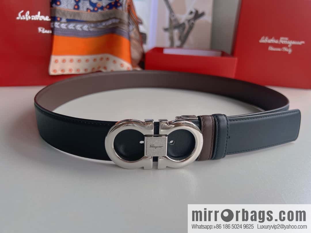 Ferragam Ferragamo, exquisite inverted 8-character hanging buckle hair, hair belt 3.5cm
