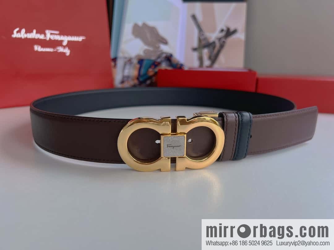 Ferragam Ferragamo, exquisite inverted 8-character hanging buckle hair, hair belt 3.5cm