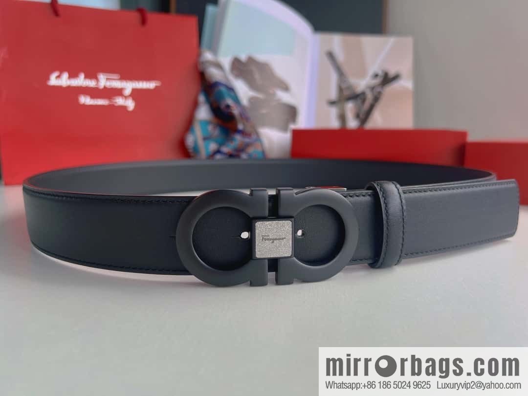 Ferragam Ferragamo, exquisite inverted 8-character hanging buckle hair, hair belt 3.5cm