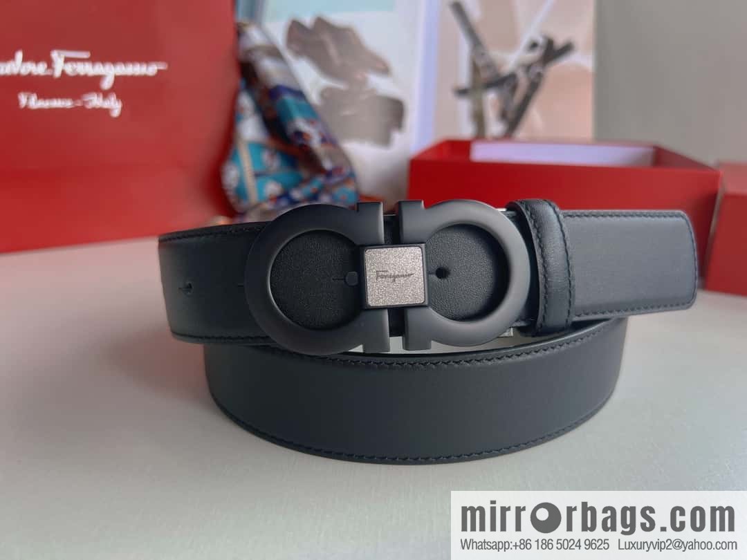 Ferragam Ferragamo, exquisite inverted 8-character hanging buckle hair, hair belt 3.5cm