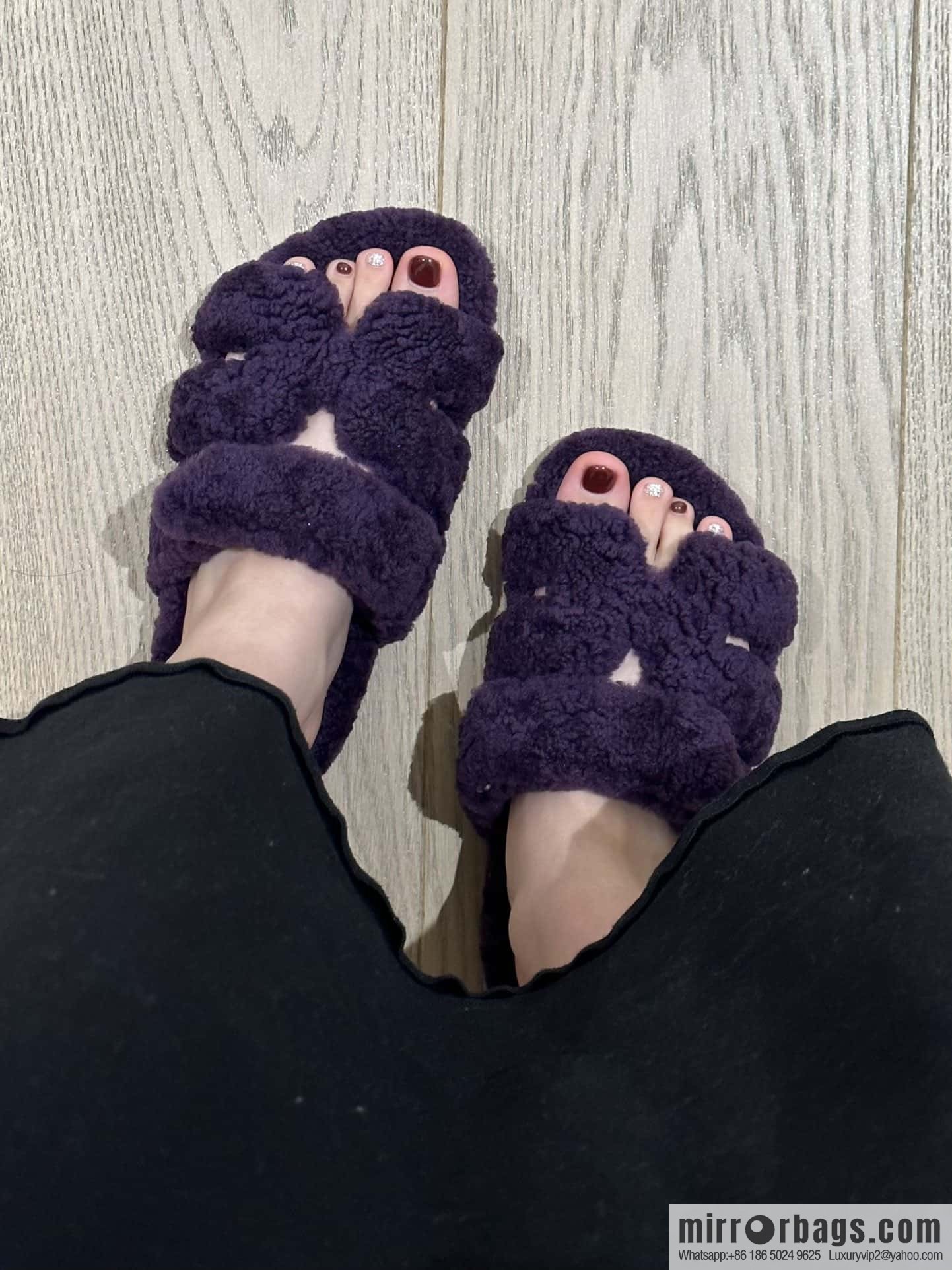 Hermès plush second uncle shoes Chypre sandals
