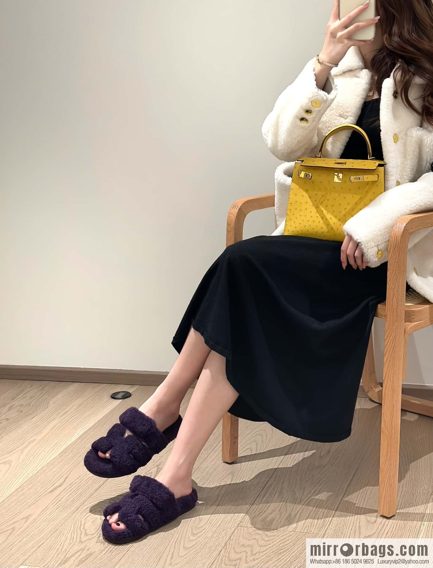 Hermès plush second uncle shoes Chypre sandals