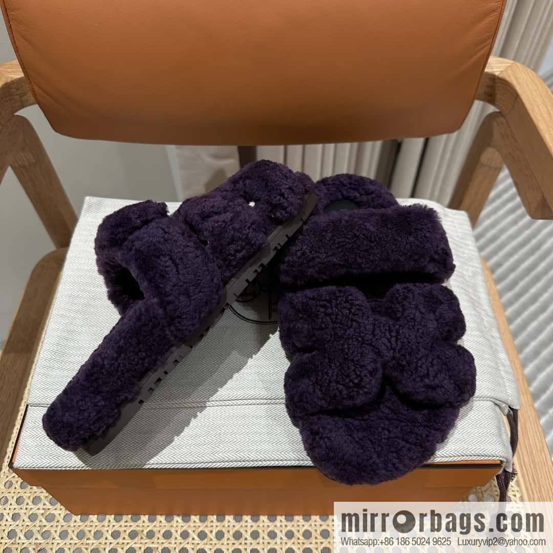 Hermès plush second uncle shoes Chypre sandals