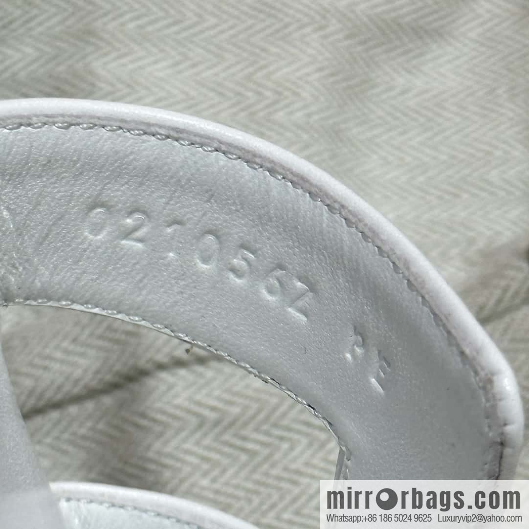 Hermès leather outsole H slippers, white