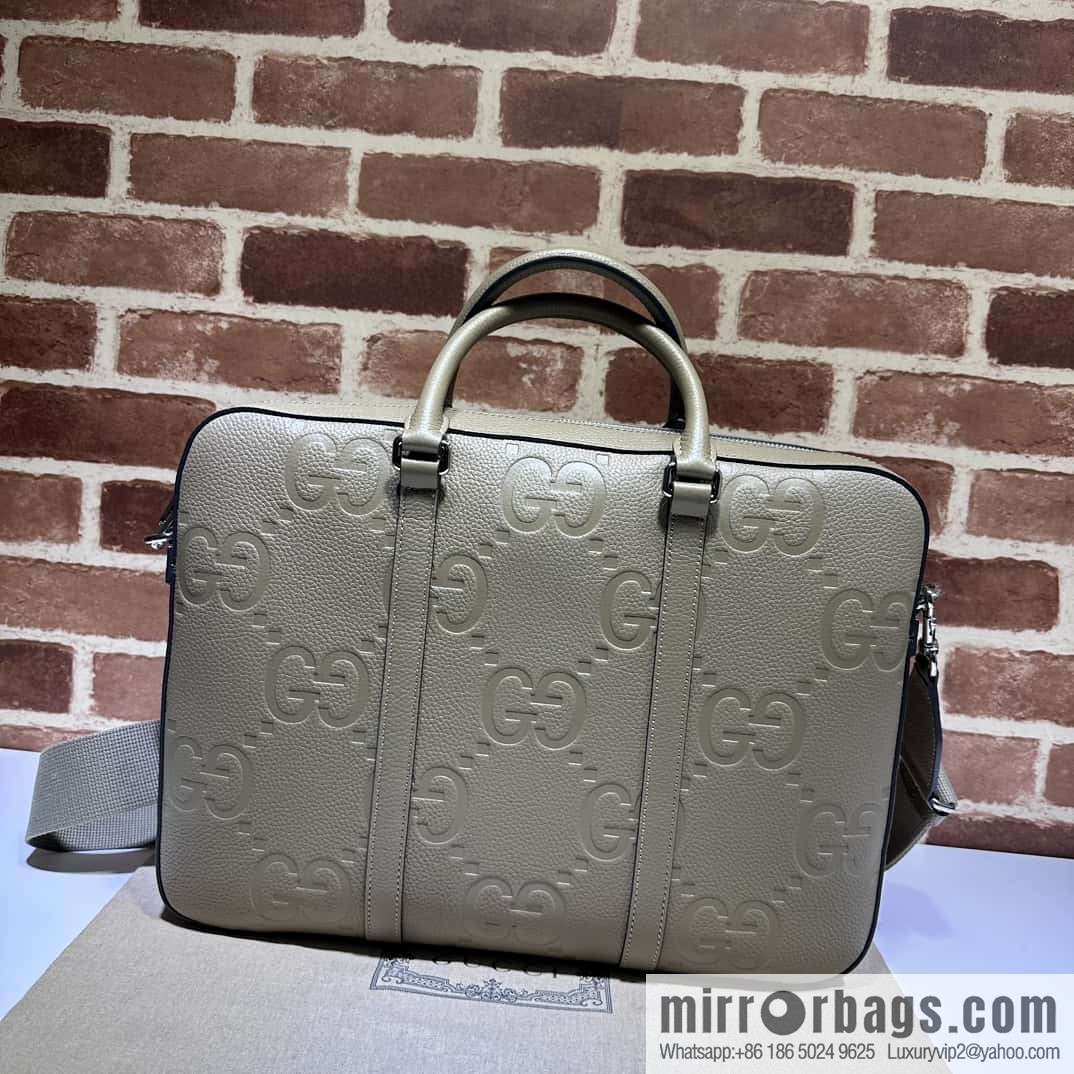 GUCCI super double G briefcase 658573 gray Li press G