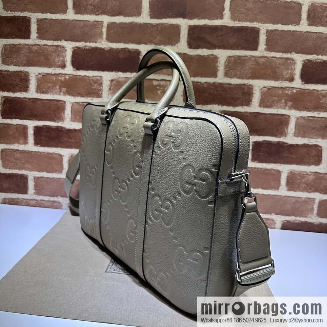 GUCCI super double G briefcase 658573 gray Li press G