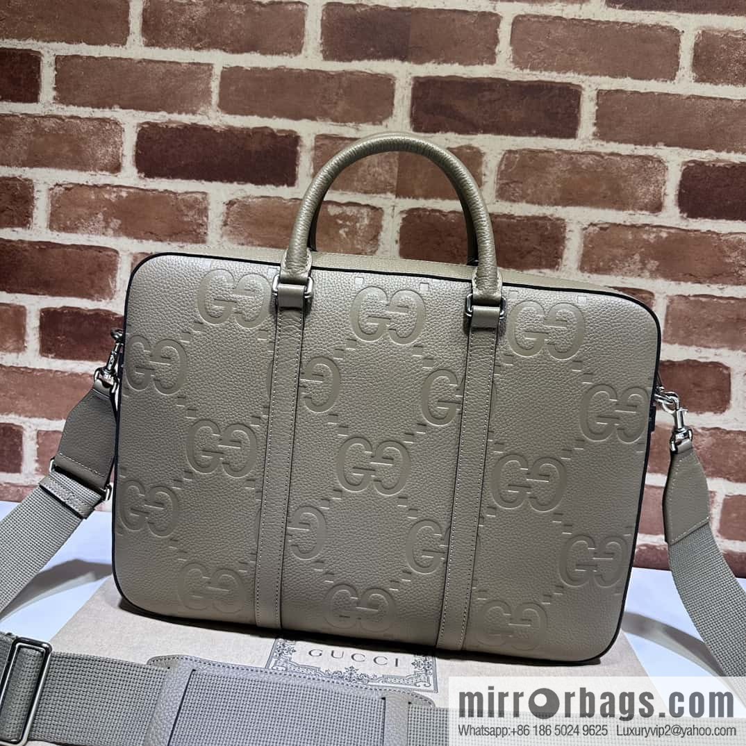 GUCCI super double G briefcase 658573 gray Li press G