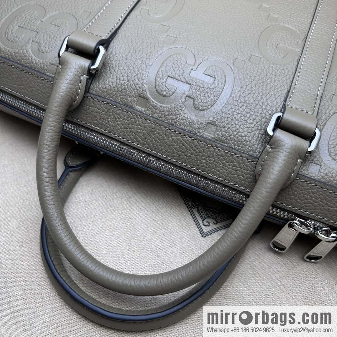 GUCCI super double G briefcase 658573 gray Li press G