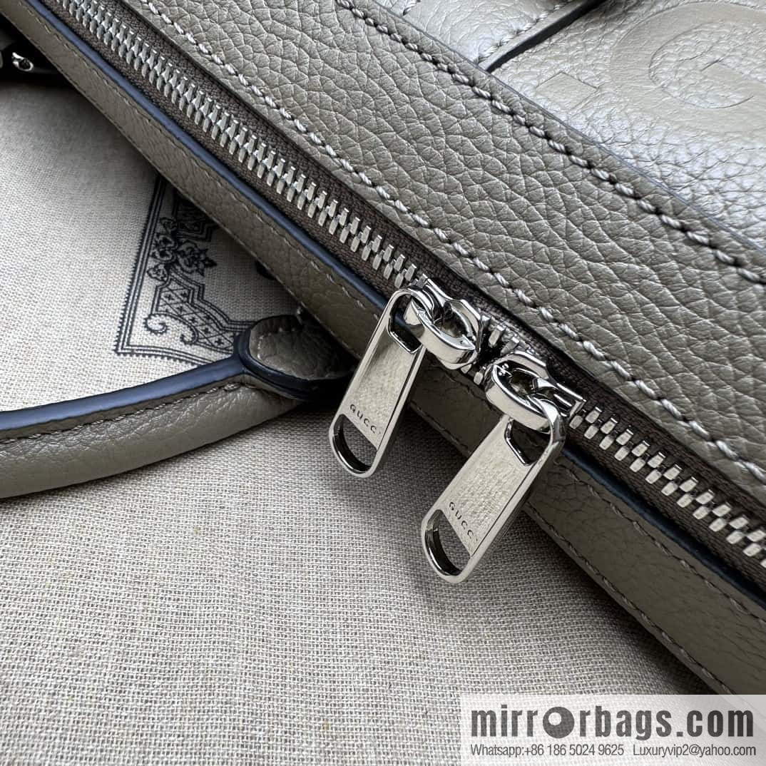 GUCCI super double G briefcase 658573 gray Li press G