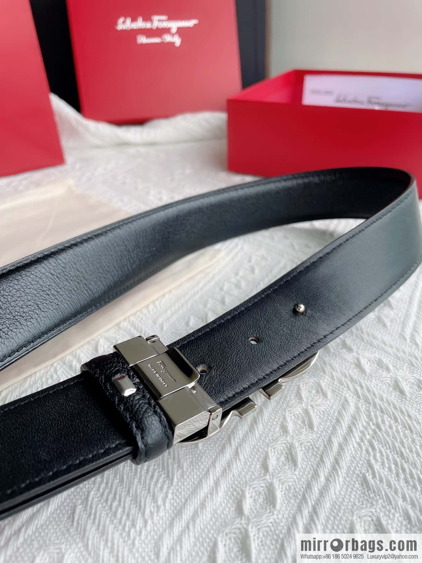 Hermes Hermes, rhombus figure 8 metal buckle top layer cowhide sheep texture 3.5cm