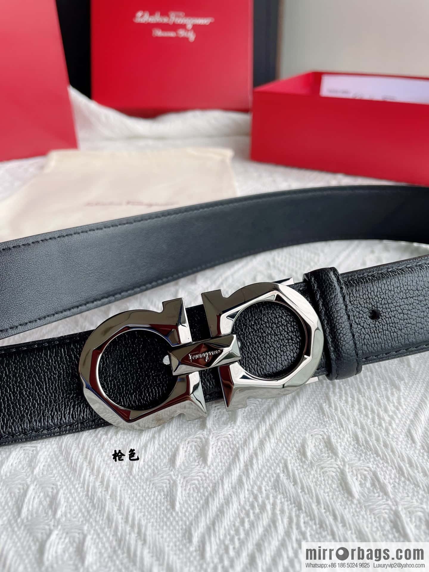 Hermes Hermes, rhombus figure 8 metal buckle top layer cowhide sheep texture 3.5cm