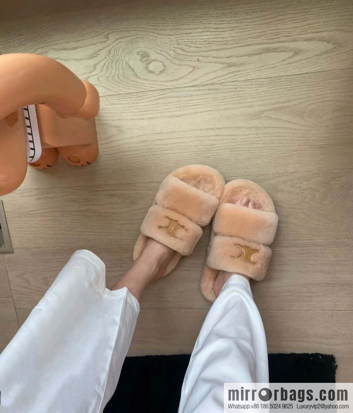 CELINE Autumn and winter Arc de Triomphe Mao Mao slippers