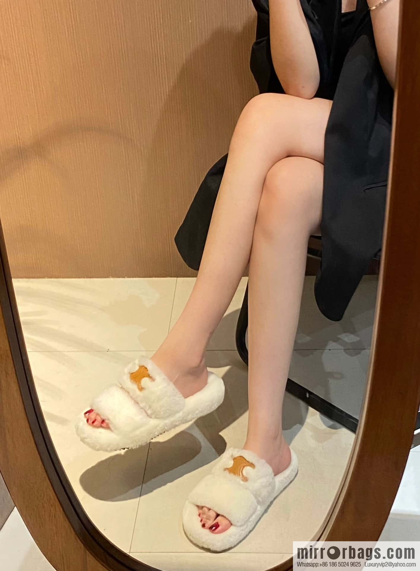 CELINE Autumn and winter Arc de Triomphe Mao Mao slippers
