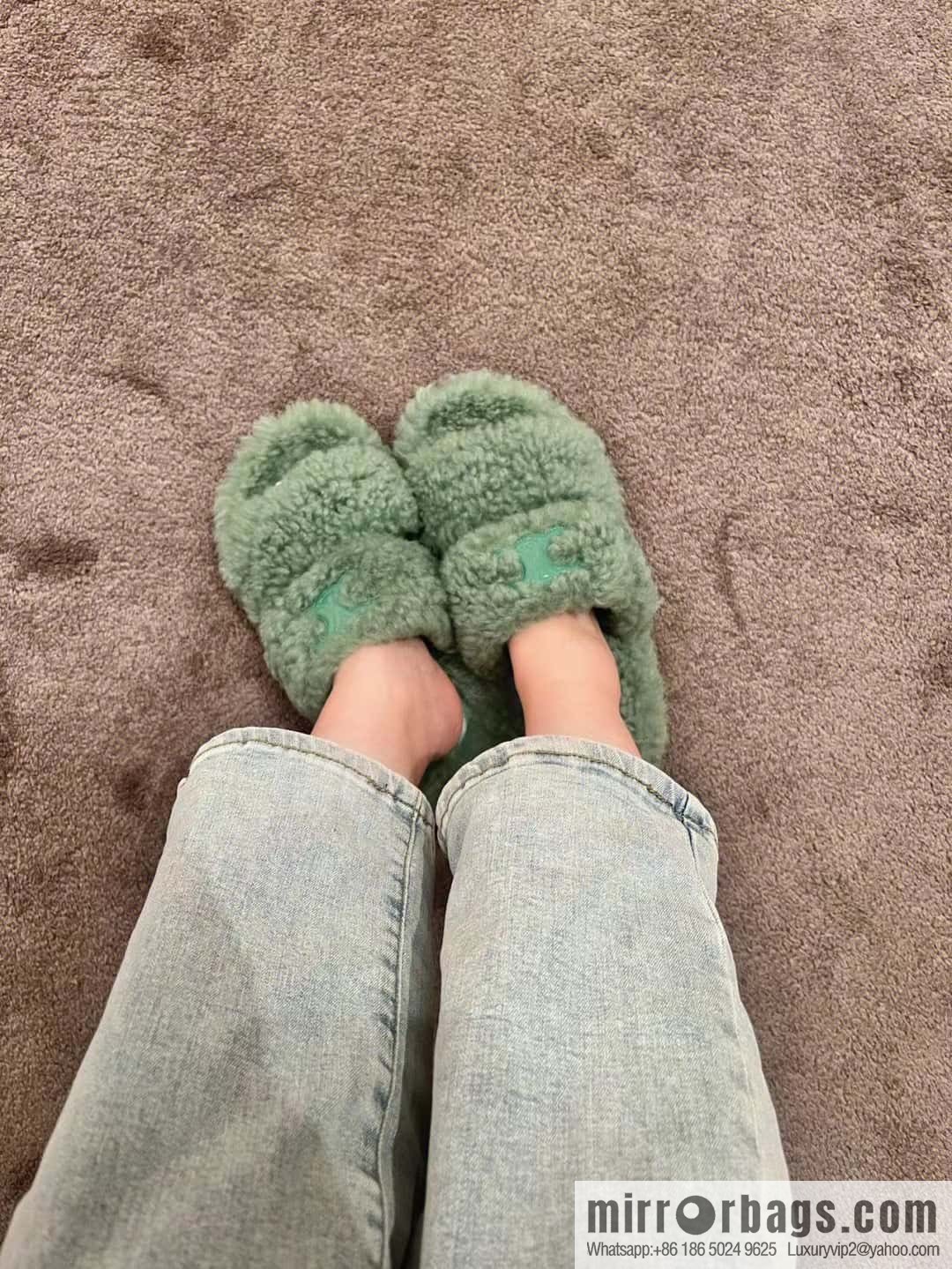 CELINE Autumn and winter Arc de Triomphe Mao Mao slippers