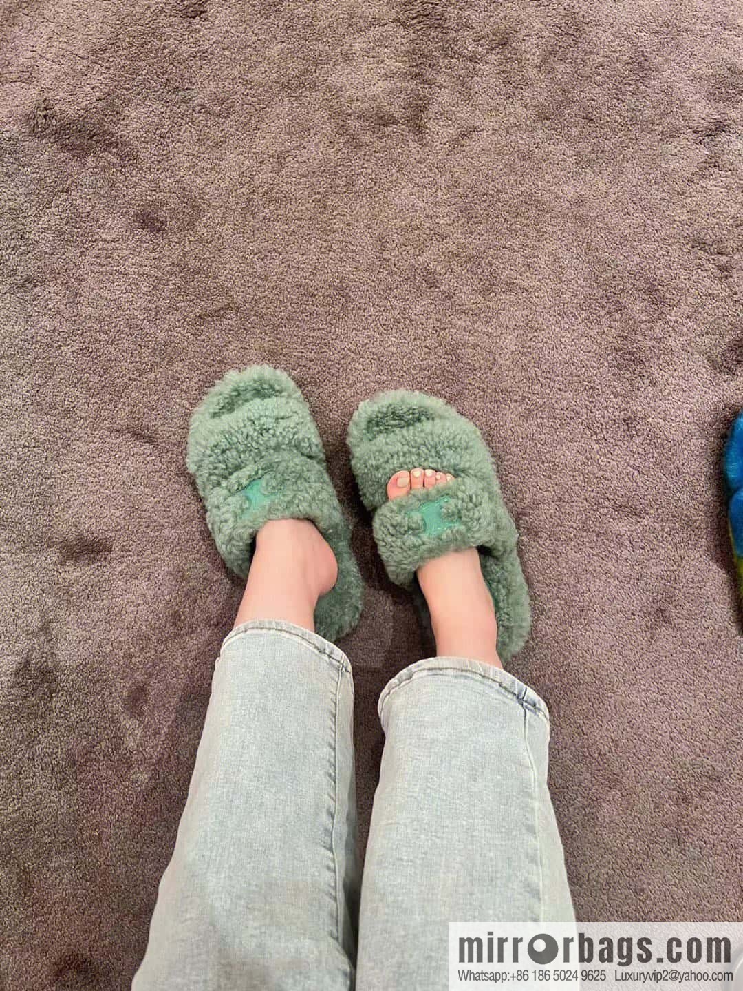 CELINE Autumn and winter Arc de Triomphe Mao Mao slippers