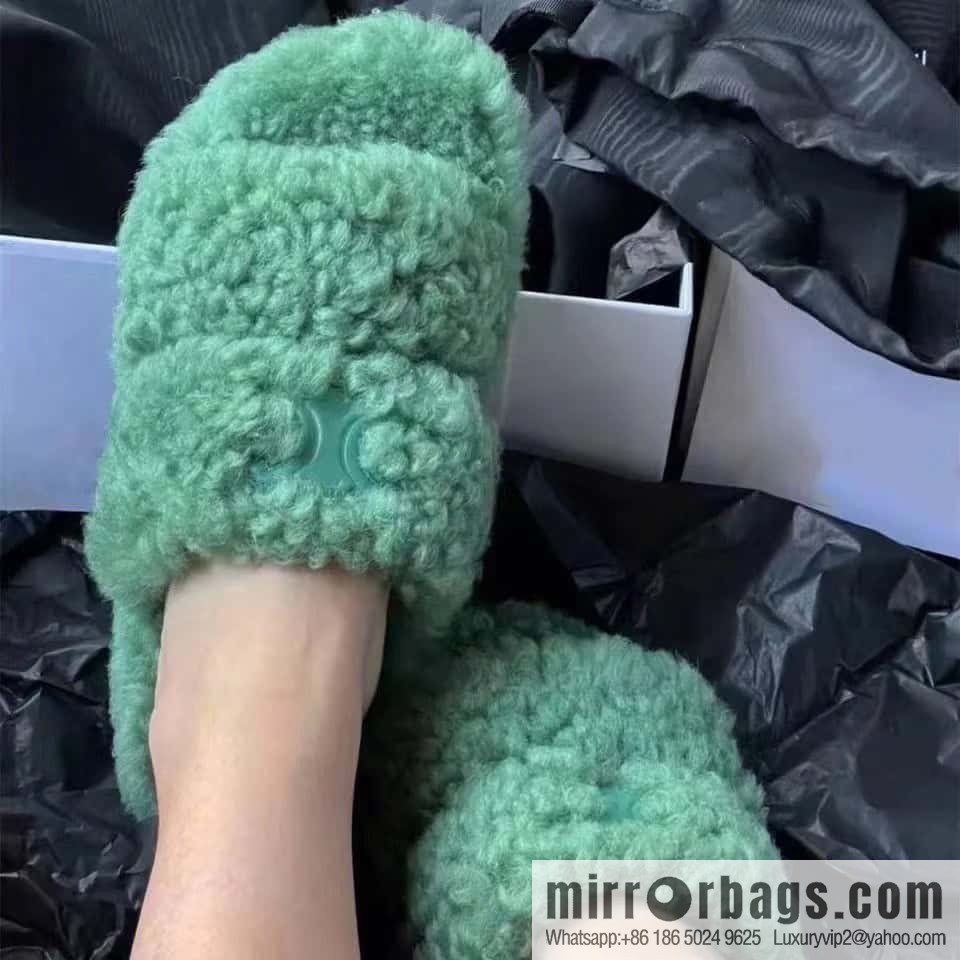 CELINE Autumn and winter Arc de Triomphe Mao Mao slippers