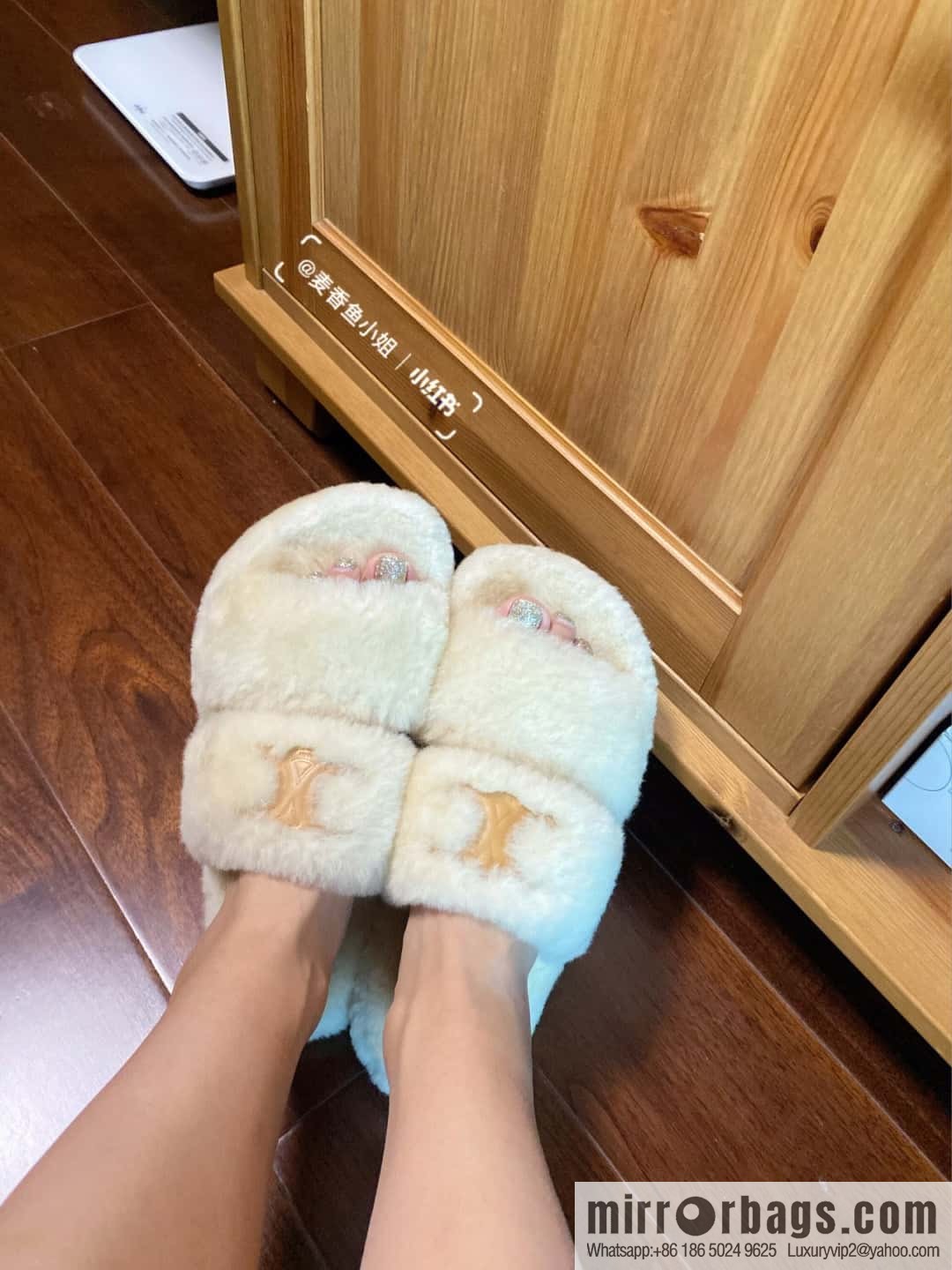CELINE Autumn and winter Arc de Triomphe Mao Mao slippers