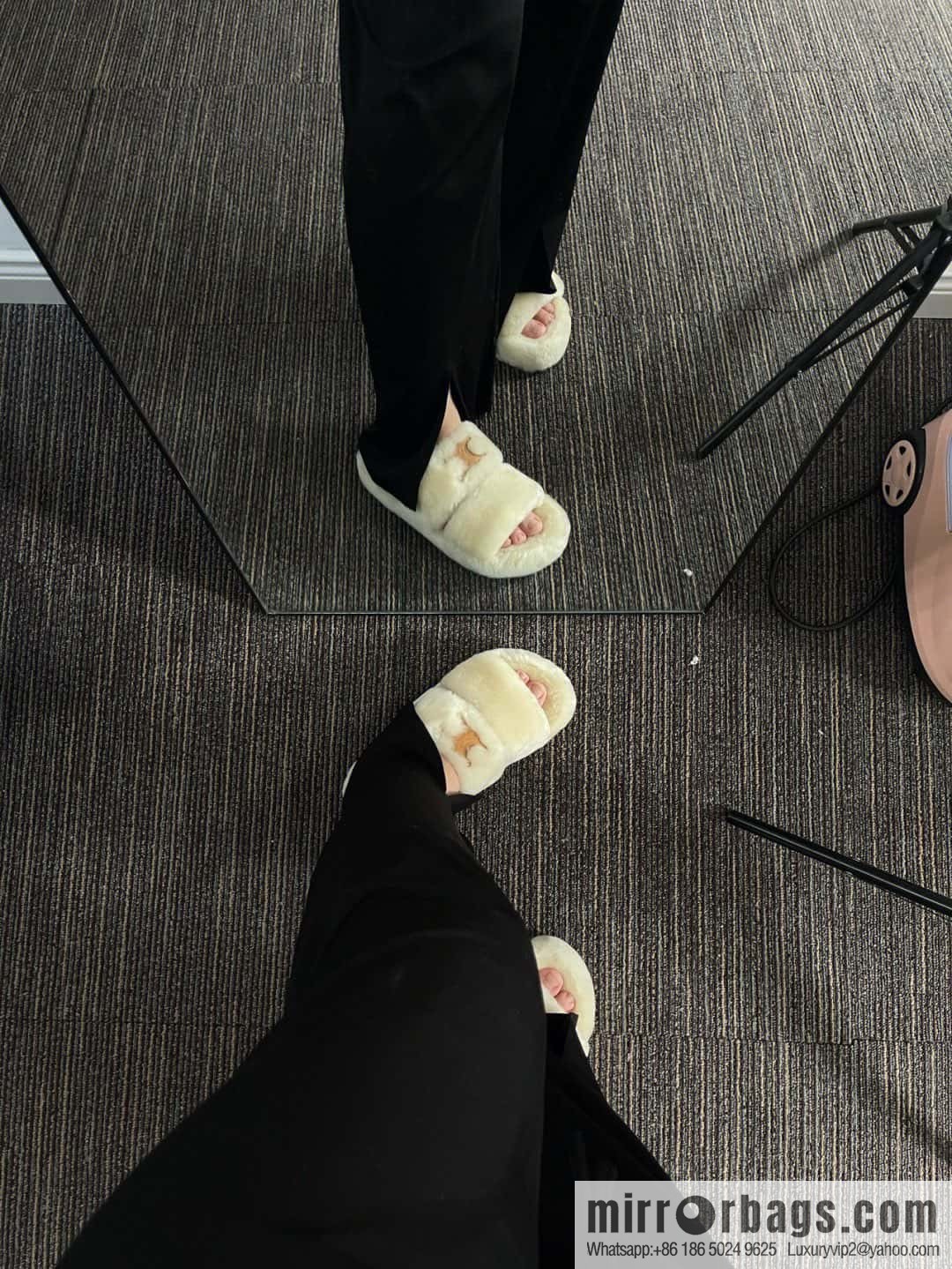 CELINE Autumn and winter Arc de Triomphe Mao Mao slippers