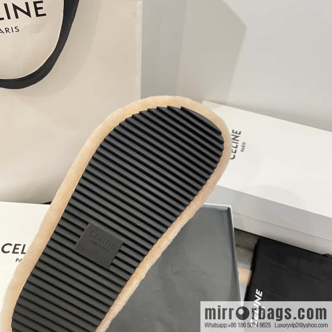 CELINE Autumn and winter Arc de Triomphe Mao Mao slippers