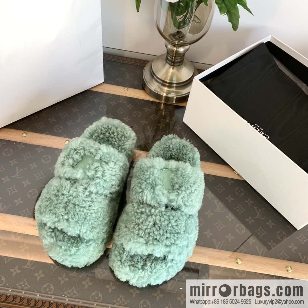 CELINE Autumn and winter Arc de Triomphe Mao Mao slippers