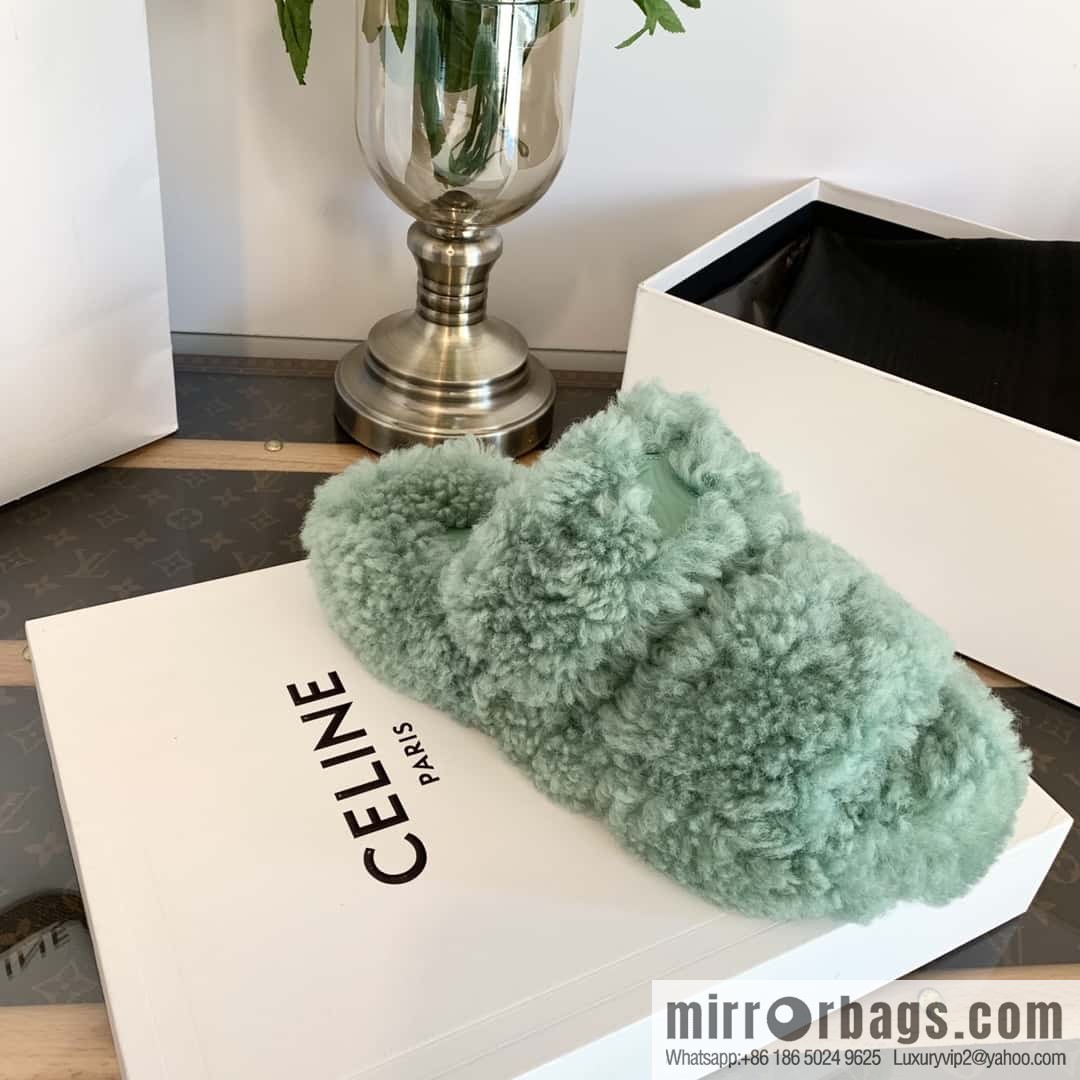 CELINE Autumn and winter Arc de Triomphe Mao Mao slippers