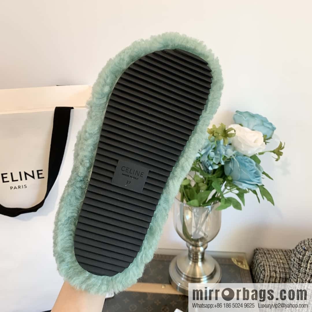 CELINE Autumn and winter Arc de Triomphe Mao Mao slippers